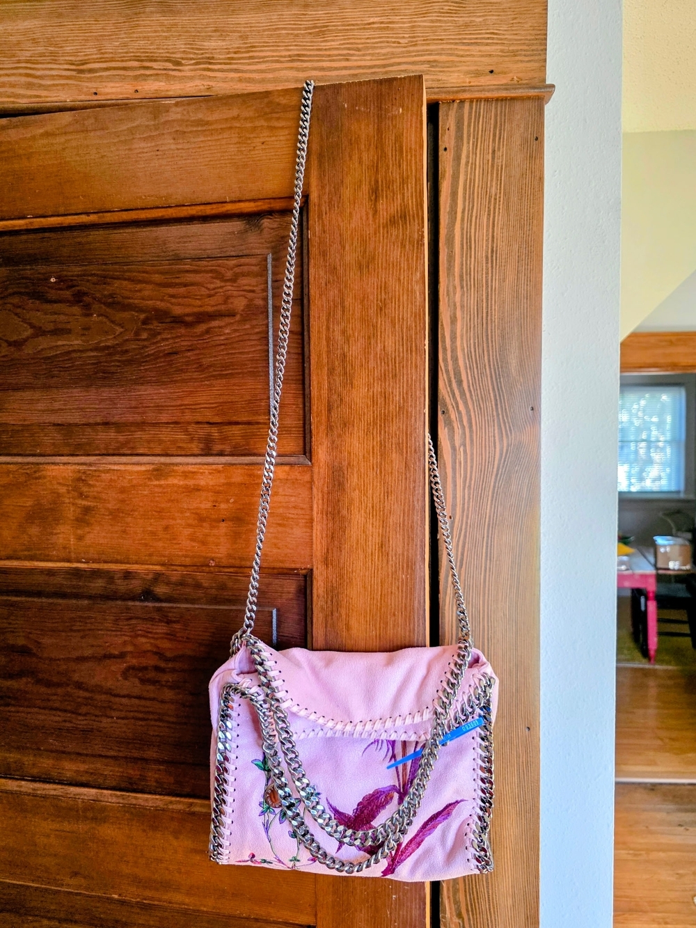 Stella McCartney Shaggy Deer Embroidered Mini Falabella Tote